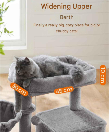 Krabpaal Voor Zware Katten - Krabpaal - Krabpaal Voor Grote Katten - 48x48x96cm - Lichtgrijs