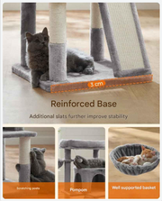 Krabpaal Voor Zware Katten - Krabpaal - Krabpaal Voor Grote Katten - 48x48x96cm - Lichtgrijs