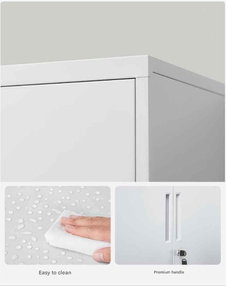 Kantoorkast - Archiefkast met Slot - Metalen Kast - Archiefkast Wit - 40 x 80 x 90 cm