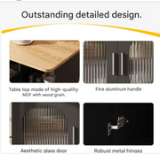 Keukeneiland - Modern Keukeneiland - Keukenkast - Uitneembare Serveerwagen Buffetkast - Eetkamerwagen - met Houtnerf - Buffetkast - Multifunctionele Eettafel - met Opbergruimte