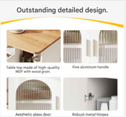 Keukeneiland - Modern Keukeneiland - Keukenkast - Uitneembare Serveerwagen Buffetkast - Eetkamerwagen - met Houtnerf - Buffetkast - Multifunctionele Eettafel - met Opbergruimte