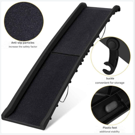 Hondenhelling - Hondenhelling Loopplank - Zeer Geschikt Voor Kleinere Honden - Oploopbaan -Draagbaar -Inschuifbaar - Zwart