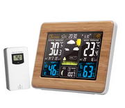 Draadloos Weerstation - met Buitensensor - DCF-Radioklok - Digitaal Kleurendisplay - Weersvoorspelling - Temperatuur - Luchtvochtigheidsalarm Binnen