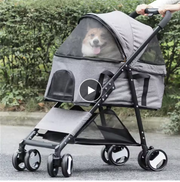 Vouwbare Hondenbuggy - Opvouwbare Dierenwage - voor Honden en Katten - 4-Wiel Dierentransport - Geschikt - voor Huisdieren tot 20 kg - Inclusief Afneembare Dekentje - en Regenhoes - Perfect Cadeau - voor Huisdiereigenaren