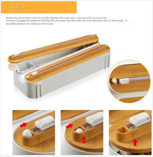 Keukenrolhouder voor Muur - 3-Way Foliesnijder - Magnetische Vershoudfolie Dispenser - met Scherpe Snijder - Verbeterde Foliedispenser - Vershoudfoliesnijder met Keukenrolhouder - Wit