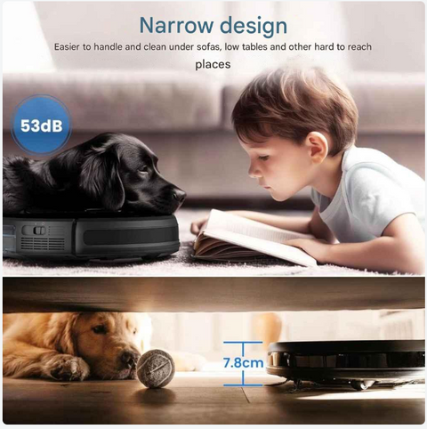 Slimme Dweilrobot met App – 3-in-1 Dweilsysteem - en Vloerreiniger - in Zwart - voor Stofzuigen - Vegen en Dweilen