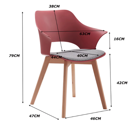 Eetkamerstoel Set van 4 - Meerdere Kleuren - Stoelen - Houten Poten - Moderne Eetkamerstoelen - Scandinavisch Design