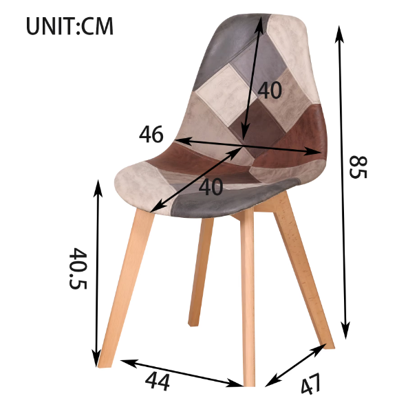 Stoelen - Eetkamerstoel - Eetkamerstoelen - 4 Stoelen - Houten Poten - Voor Keuken of Huiskamer - Moderne Look - Leuk Printje - Vrolijke Stoel - Bruin