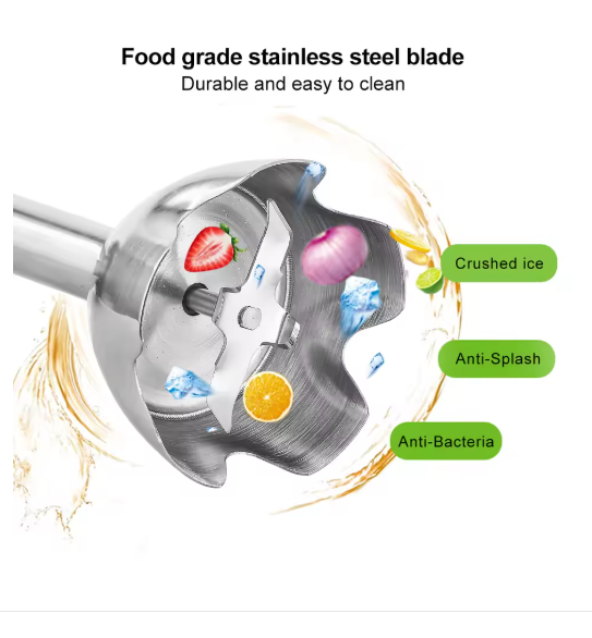 Staafmixers - Handmixer - Elektrische Onderdompelingsmixer - 4 in 1 - 600W - Inclusief Slijpmachine En Beker - RVS Ijsbladen