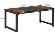 Keukentafel - Eettafel - 160 x 80 x 75 cm - Eetkamertafel voor 6-8 Personen - met Stevige Metalen Poten - Industrieel Design - Vintage - Rustiek Bruin