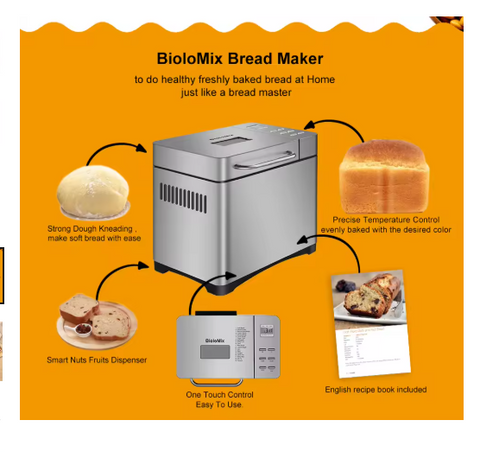 Broodmachine - Metallic - 19 in 1 - RVS - Automatisch - 650 Watt