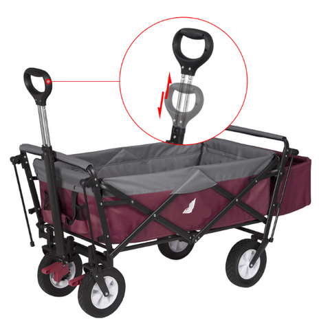 Bolderkar Opvouwbaar - met dakje - tuinkar - stevige banden - bolderwagen - Kinderwagen - handkar