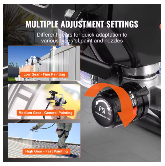 Draagbaar - Professionele Airless Verfspuit - Met Wielen - Met Kar - 950W - 3000psi