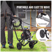 Draagbaar - Professionele Airless Verfspuit - Met Wielen - Met Kar - 950W - 3000psi