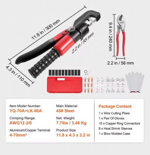 Krimptang - Kabelschoenen - Adereindhulstang - Krimptang Voor Accukabels