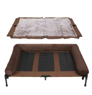 Hondenbed XXL - Verhoogd - 130x90x28cm - Met Bolster - Waterbestendig - Stretcher - Lounger - Voor Binnen en Buiten