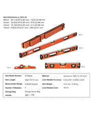 Waterpas Deluxe - Aluminium - 4 Stuks - Sterke Magneten - Opbergtas