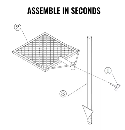 Draagbare Zwenkgrill 405 x 405 mm - Stalen Afneembare BBQ voor Kamperen en Buitenactiviteiten