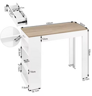 Keukeneiland - Keuken Eiland - Kookeiland Verplaatsbaar - Keukenblok Met Werkblad - Keukeneiland/bartafel - Tafel - 100X100X50 Cm - Wit