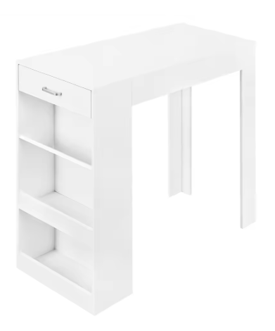 Keukeneiland - Keuken Eiland - Kookeiland Verplaatsbaar - Keukenblok Met Werkblad - Keukeneiland/bartafel - Tafel - 100X100X50 Cm - Wit