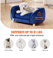 Hondensofa - Hondenbank - Honden slaapbank - Voor grote honden en katten - 76 x 45 x 41,5 cm - Maximaal belastbaar gewicht 22,6 kg - Grijs