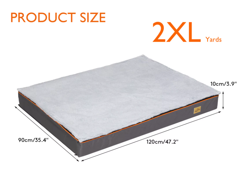 Hondenkussen - Orthopedisch Hondenbed - Waterdicht - met Verwijderbare Hoes - voor Hondenbench en Kennels - 600D Oxford Stof Onderkant - 120x90x10 cm - QUORE