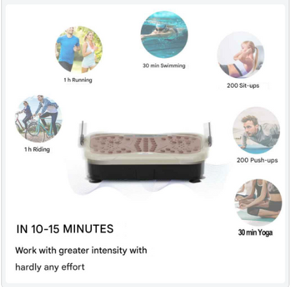 Trilplaat Fitness - Trilplaat - 99 Snelheden - LED Display - 120 kg - 200W - Inclusief Weerstandsbanden -  en Afstandsbediening - Voor Spiertraining - en Vetverbranding - 54 x 33 x 14 cm - QUORE