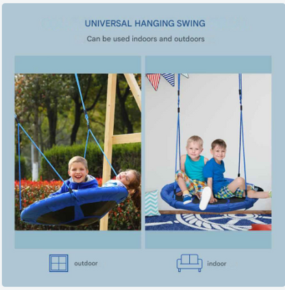 Nestschommel - voor Kinderen - Nestschommel Buitenspeelgoed - Ø 100 cm - Verstelbare Hoogte - 180 cm - Weerbestendig - Voor Tuin - Speelplaats - en Camping - Ruime Zitting - QUORE