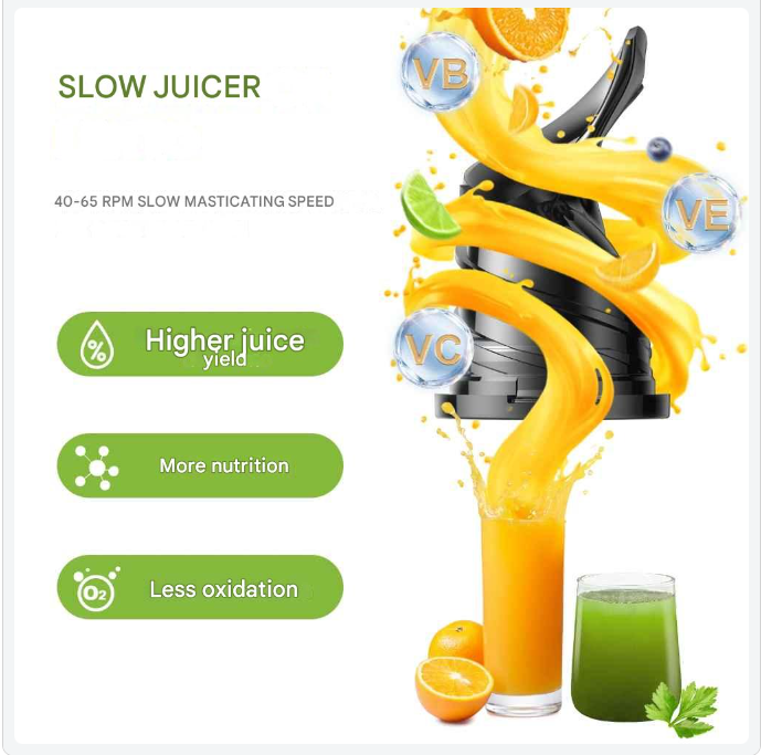 Slowjuicer - Juicer - Cold Press - met 130mm Vulopening - 1.8L - 65 RPM - BPA-vrij - Hoge Sapopbrengst - Geschikt voor Hele Groenten en Fruit - Makkelijk Schoon te Maken