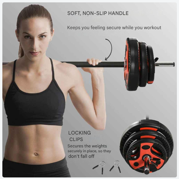 Halterset - Verstelbare - Halterstang - 20 kg Gewichtset - 1.25 kg - 2.5 kg - 5 kg Schijven - Voor Krachttraining -  en Fitness - Duurzame Gewichtsplaten - QUORE