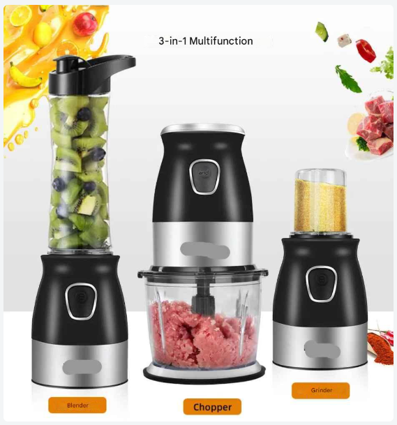 Blender - 500W - Vleesmolen - Hakmolen - Food Processor – 3-in-1 Smoothie Maker  - Coffee Grinder - RVS-messen - Eenvoudig Schoon te Maken