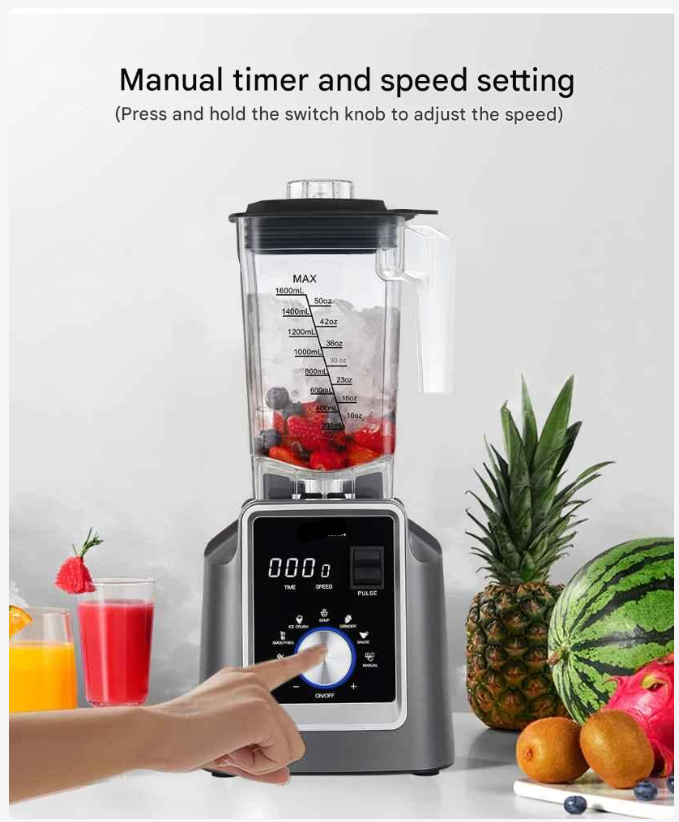 Blender - 2200W - Foodprocessor - Krachtige Keukenblender - 6 Automatische Programma’s - 2L BPA-vrije Kan - Voor Smoothies - Soepen - IJshakken -