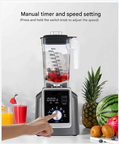 Blender - 2200W - Foodprocessor - Krachtige Keukenblender - 6 Automatische Programma’s - 2L BPA-vrije Kan - Voor Smoothies - Soepen - IJshakken -