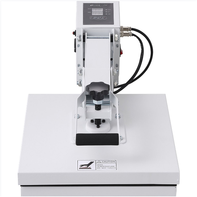 Warmte Persmachine Transferpers - Hittepers Met 38 x 38 cm Hitteplaat - Digitale Praktische Controller - Duurzaam en Betrouwbaar Handvat - Voor Het Aanbrengen Van Letters - Cijfers En Patronen Op Petten, T-Shirts, Kopjes, Borden - Wit - QUORE