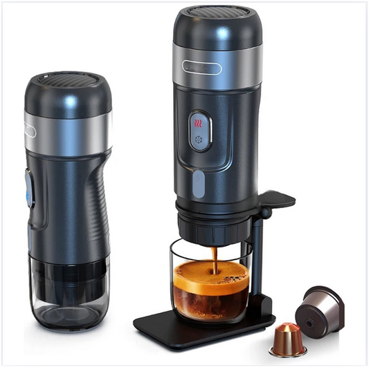 Draagbare Koffiemachine - Elektrisch Koffiezetapparaat - Voor Onderweg - 12V Espresso Maker - Portable Coffee Brew Machine - Warm en Koud Extractie - Opwarm-functie - 15 bar Extractie - 80W