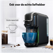 Coffee Machine - Nespresso Koffiemachine - Espresso -  Koffiezetapparaat- ijskoffie - 5 in 1 - Zwart
