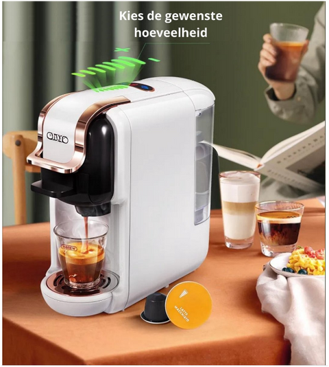 Coffee Machine - Nespresso Koffiemachine - Espresso - Koffiezetapparaat  - Ijskoffie - 5 in 1 - Wit