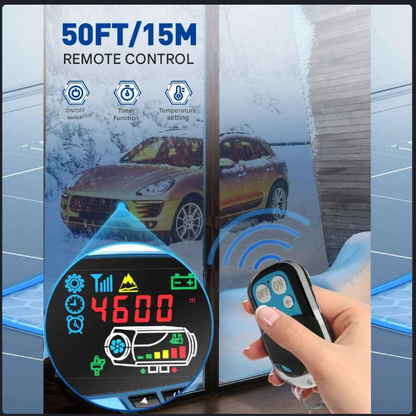 Standkachel - Diesel - 5KW - All-in-One 12V 24V- Luchtverwarmer - met Intelligente LCD-monitor en Afstandsbediening - met Geluiddemper voor RV - Truck - Boot - Camper - Auto - Trailer - Technische Voertuigen - Oranje