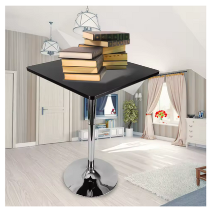 Statafel - Bartafel Keuken - Staantafel - Partytafel - Barmeubel - Voor Binnen & Buiten - 60x60x45 Cm - Zwart - QUORE