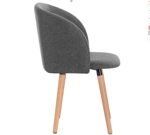 Eetkamerstoel - Keukenstoel - Woonkamerstoel - Gestoffeerde Stoel - Design Stoel met - Armleuningen - Massief Houten Frame - 1x - Donkergrijs