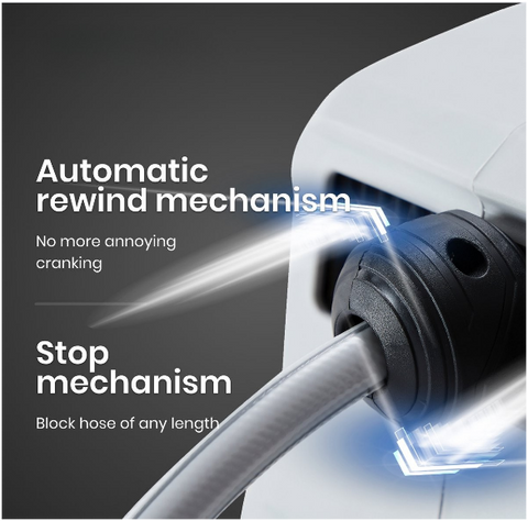 Tuinslanghaspel - Tuinslang - Waterslangslang met Snelkoppeling - 20 m - Grijs