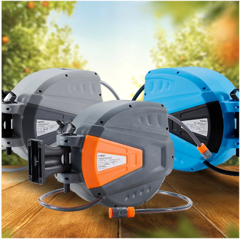 Tuinslanghaspel - Tuinslang - Waterslangslang met Snelkoppeling - 20 m - Grijs