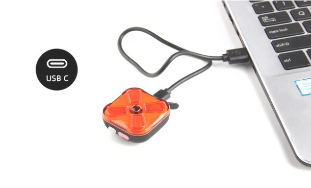 Fietslamp - Fietslicht - Fietsachterlicht - Krachtig Fietsachterlicht - Fietsaccessoires - Oplaadbaar - 50 Lm - Zadelmontage - IPX6 Waterbestendig - Zwart