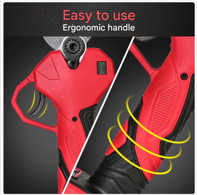 Elektrische Snoeischaar - 40mm - Accu Snoeischaar - 900W - Takkenschaar - Heggenschaar - Digitale Display - Voor Bomen - en Tuinonderhoud - 2 Accu - Rood