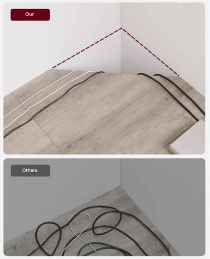 Computer Bureau - L-Vorm - Hoekbureau - Gaming Tafel - Computer Tafel - 149x149x75cm - Stabiel Bureau - Verstelbare Poten - 2 Open Planken - Donker Kaki - QUORE