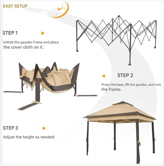 Gazebo Pop-Up Tent  - Kampeertent - Opvouwbare Partytent - Tenten - 3.3x3.3m - Waterdichte - 4 Muskietennetten - voor Camping - Feest of Festival - Lichtgrijs en Donker