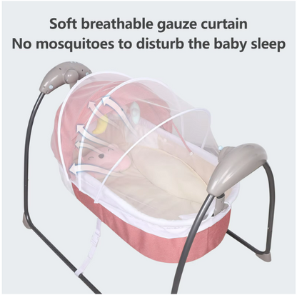 Babybed - Babywieg - Schommelbed baby - Co sleeper - Tot 18kg - 3 Snelheden - Roze - QUORE