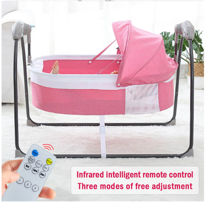 Babybed - Babywieg - Schommelbed baby - Co sleeper - Tot 18kg - 3 Snelheden - Roze - QUORE