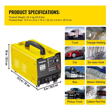 Lasapparaat - Uitdeukset Auto - Slagtrekker - Deukentrekker - Denthijs Puller Spot Lasser - 1.8KW - 3500A - Deukreparatie - voor Voertuigpanelen met Spotpullerfunctie - QUORE