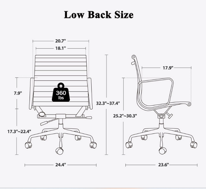 Bureaustoel Ergonomisch - Gaming Stoel - Executive Stoel - Stoelen - Kantoorstoel - Leren - Klassieke Lage Rug - Armleuningen - Verstelbare - 360° Draaifunctie - met Wielen - 1 Stuk - Bruin